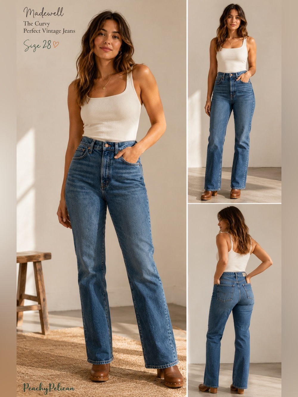 Madewell The Curvy Perfect Vintage Jeans Size 28 High Rise Straight Leg Blue